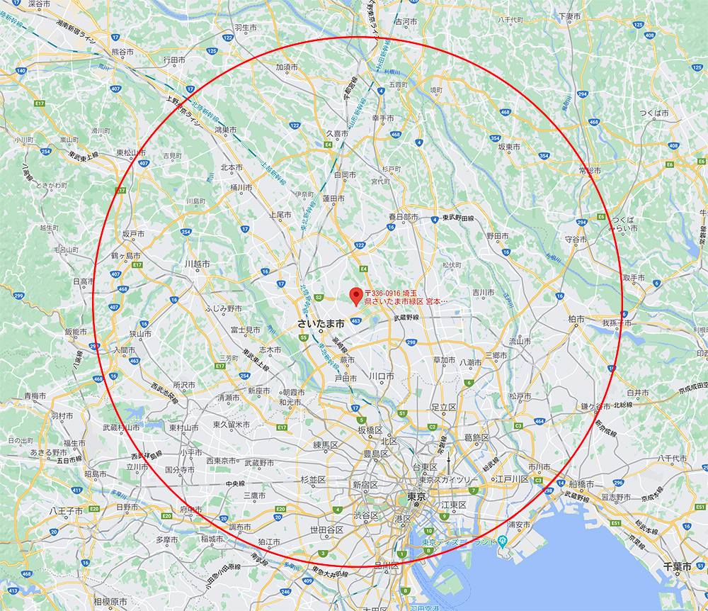 対象エリアの参照地図